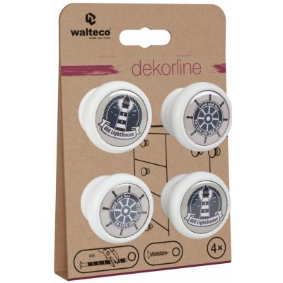 Walteco Set nábytkových knopek Kormidlo a Maják průměr 40 mm bílá 4 ks 7728 – Hledejceny.cz