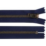 Kovový zip YKK No 5 délka 18 cm staromosazný (jeansový) Varianta: 919 modrá tmavá staromosaz, Balení: 1 ks – Hledejceny.cz