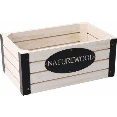 Orion Dřevěná bedýnka s kovovými hranami nature wood 26x16x11 cm – Zboží Mobilmania