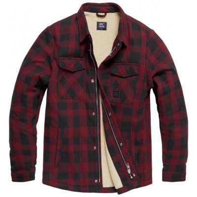 Vintage Industries zateplená kostkovaná košile Craft HeavyWeight Sherpa červená – Hledejceny.cz