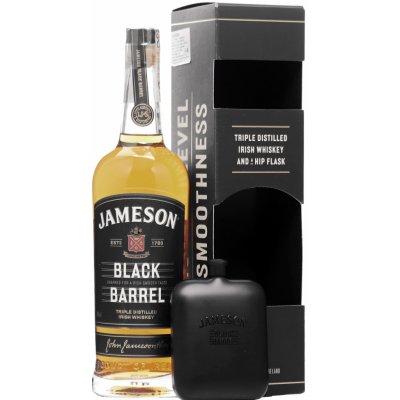 Jameson Black barrel 40% 0,7 l (dárkové balení 1 placatka) – Zbozi.Blesk.cz