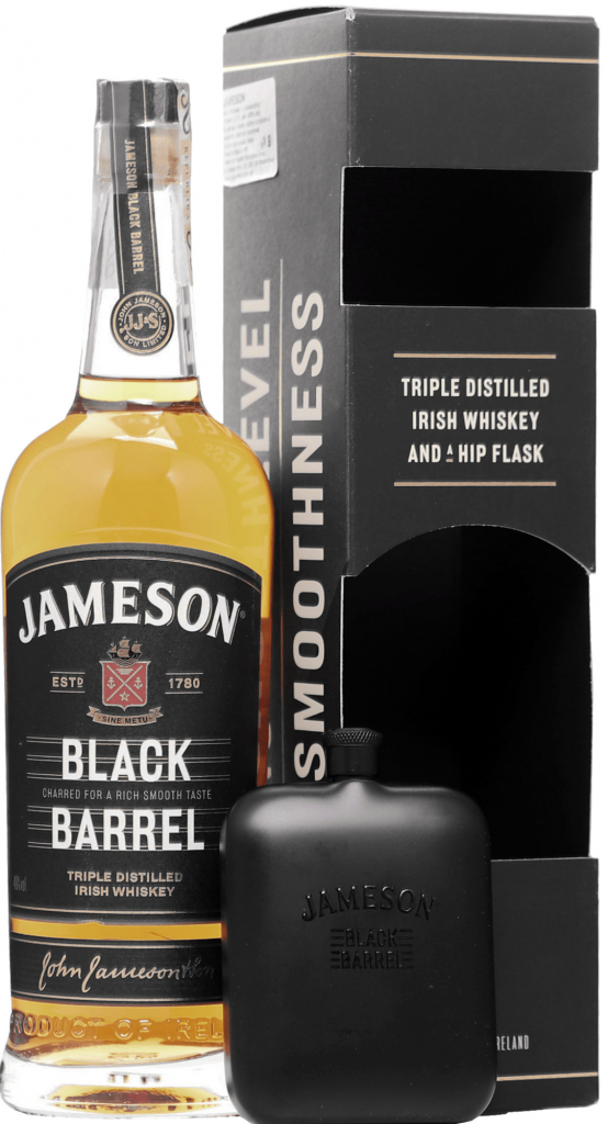Jameson Black barrel 40% 0,7 l (dárkové balení 1 placatka)