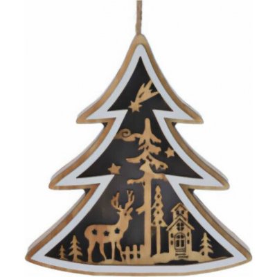 Home Styling Collection Dřevěná vánoční dekorace k zavěšení 12 x 12 x 2,5 cm – Hledejceny.cz
