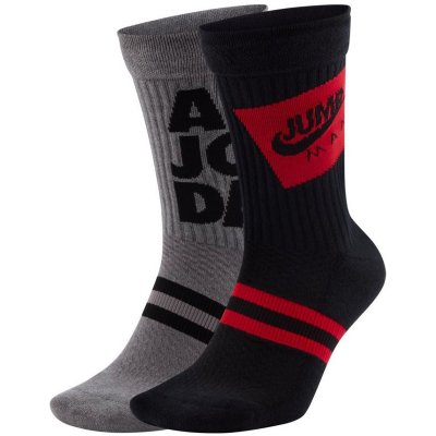 Jordan U J Legacy Crew Socks 2Pack tmavě šedé / černé / červené – Zboží Dáma