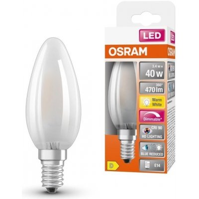 Osram 4058075602779 Matná LED stmívatelná žárovka E14 3,4 W SUPERSTAR, teplá bílá – Zboží Živě