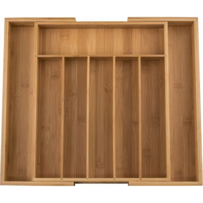 ZASSENHAUS Bambus 47,5 x 40,5 cm - nastavitelný bambusový organizér do šuplíku kuchyně (příborník do – Sleviste.cz