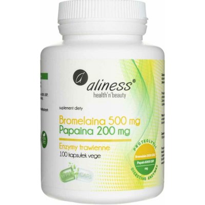 Aliness Bromelain 500 mg Papain 200 mg 100 veg. kapslí – Hledejceny.cz