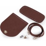 Sada na výrobu kabelky z broušené eko kůže - hnědá zlatá – Zboží Dáma