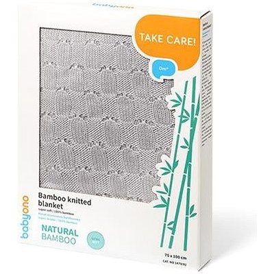 BabyOno Dětská bambusová pletená deka šedá – Zboží Dáma