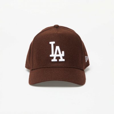 New Era Los Angeles Dodgers Melton Wool A-Frame Trucker Cap Nfl Brown Suede/ White – Zboží Mobilmania