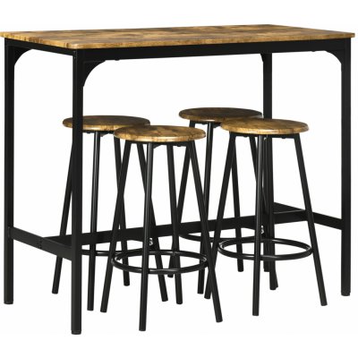 HOMCOM Barový set v industriálním designu 5 ks hnědý – Zboží Dáma HOMCOM Barový set v industriálním designu 5 ks hnědý – Zboží Dáma