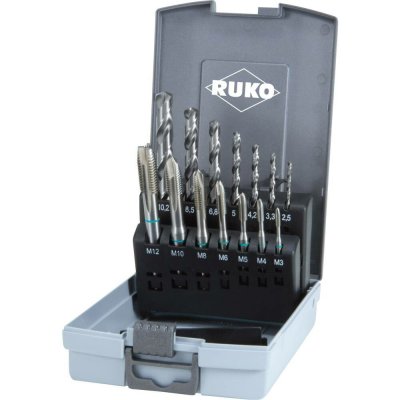 RUKO 245048RO sada strojních závitníků 14dílná metrický M3, M4, M5, M6, M8, M10, M12 pravotočivý DIN 371, DIN 376 HSS 1 – Hledejceny.cz