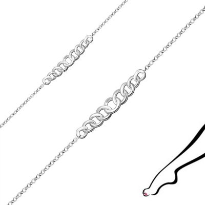 Šperky eshop Stříbrný náramek na kotník řetízek s malými kulatými očky A18.01