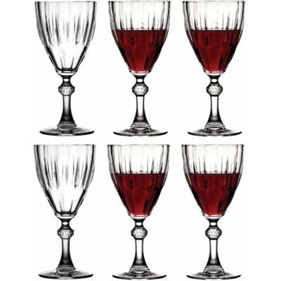 Pasabahce 44777 Sklenice na víno vodu Diamond 6 sklenic sklenice nápojové sklo transparentní 300 ml
