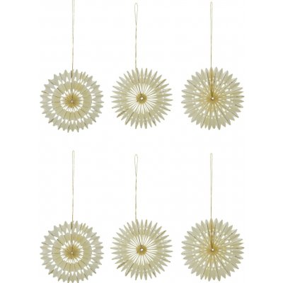 House Doctor Papírové ozdoby Stelle Off White Ø 10,5 cm – set 6 ks, krémová barva, papír – Hledejceny.cz