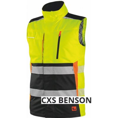 Canis CXS Pánská výstražná zateplená vesta BENSON reflexní žlutá