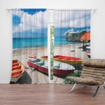 Sablio Závěs Loďky na pláži: 2ks 140x250cm – Hledejceny.cz