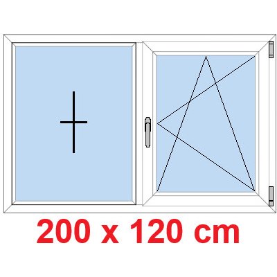 Soft Dvoukřídlé plastové okno 200x120 cm FIX+OS – HobbyKompas.cz