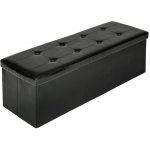 tectake 401822 taburet skládací s úložným prostorem 110x38x38cm - černá - černá – Zboží Mobilmania