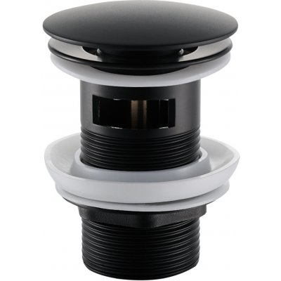 Cerano Umyvadlová výpusť, 5/4“ click-clack s přepadem, černá matná, CER-CC-B-OF – Hledejceny.cz