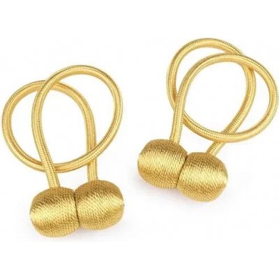 Sablio Dekorační úvaz na závěsy s magnetem - svítivě zlatá – Sleviste.cz