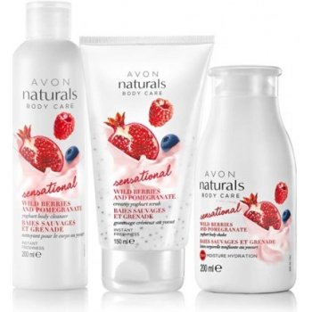 Avon Sada s jogurtem sprchový gel 200 ml + tělové mléko 200 ml + tělový peeling 150 ml dárková sada