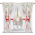 BytoTex Sada záclon s vánočním motivem - Vánoční stromek, 400 x 150 cm – Hledejceny.cz