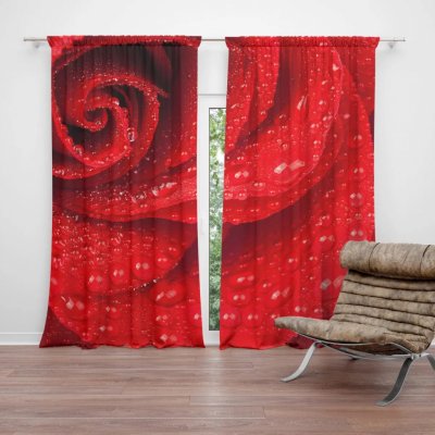 Závěsy Květ růže: 2 ks - 140x250 cm - Sablio – Hledejceny.cz