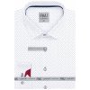 Pánská Košile AMJ Comfort pánská košile prodloužený rukáv VDBR1333 bílá s modrým/červeným vzorem