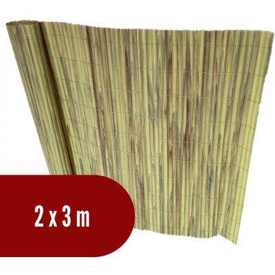 Minzo Umělý bambusový plot - výška 200 cm, balení 3 m - tmavě žíhaný – Sleviste.cz