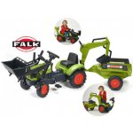 FALK Šlapací traktor Claas Arion 410 s nakladačem rypadlem a vlečkou – Zboží Dáma