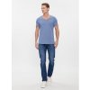 Pánské Tričko Tommy Jeans T-Shirt Tjm Slim Jaspe V Neck DM0DM09587 modrá