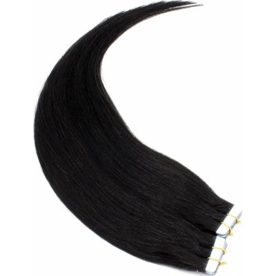 40cm Tape hair pu extension Tape in lidské vlasy remy černá – Zboží Mobilmania