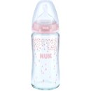 Nuk First Choice skleněná láhev růžová 240ml