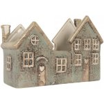 Šedo-zelený keramický domek na čajovou svíčku Lamont - 22*9*15 cm - Clayre & Eef – Hledejceny.cz