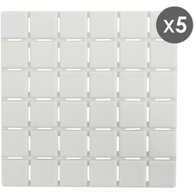 MSV sada 5 ks protiskluzových podložek QUADRO bílá 13 x 13 cm – Sleviste.cz