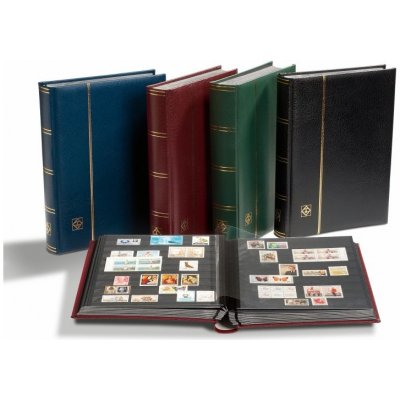 LEUCHTTURM Album na známky PREMIUM, A4, 64 černých stran Barva: Červená – Sleviste.cz