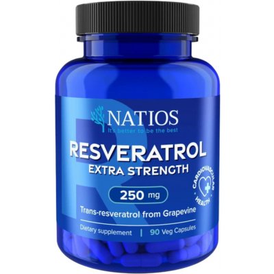 NATIOS Resveratrol, Extra Strength, 250 mg, 90 veganských kapslí – Hledejceny.cz