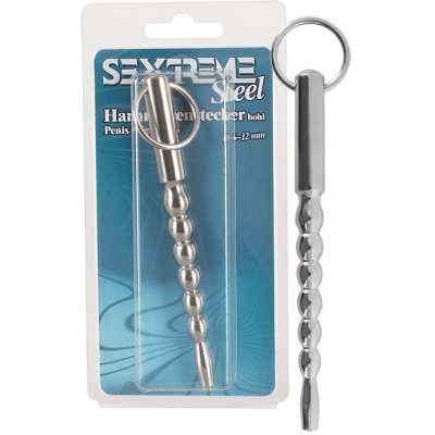 Sextreme Steel Dutá ocelová zátka do močové trubice s kuličkovou strukturou 13 cm 12 mm – Sleviste.cz