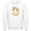 Pánská mikina s potiskem AWDis Hoodie Mikina Design Čas na Pivo Arktická bílá