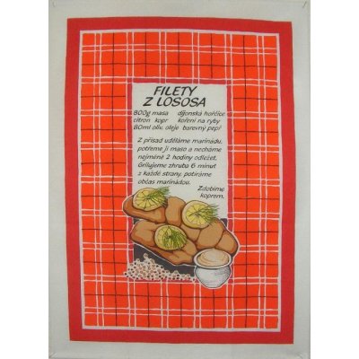 Sleep-well Utěrka s receptem Filety z lososa 48 x 70 cm – Zboží Mobilmania