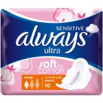 Always Ultra Wings Normal Plus Sensitive hygienické vložky 10 ks – Hledejceny.cz