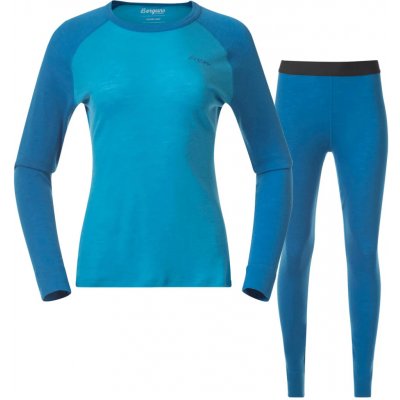 Bergans of Norway Allround Merino Baselayer dámský set, aqua lagoon/dark aqua lagoon – Zboží Mobilmania