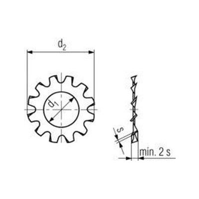 podložka M5 pr. 5.3x10x0.6 ZINEK vějířová vnější ozubení DIN 6797A – Zbozi.Blesk.cz