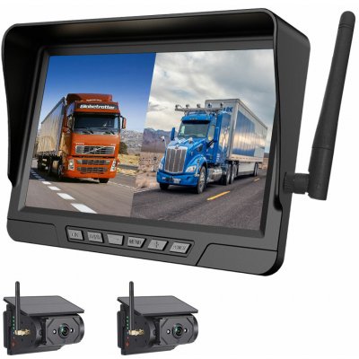 Bezdrátový parkovací a couvací set XQ12-F2, 7" LCD + 2x solární kamera – Zboží Živě