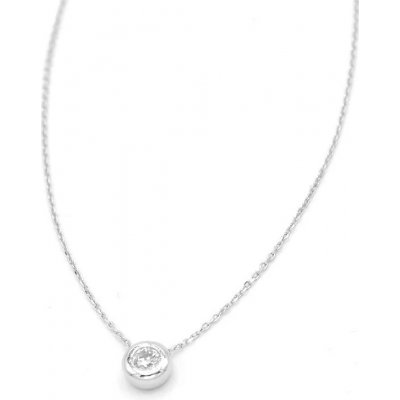 B&B Goldinvestic Zlatý řetízek s kulatým zirkonem bílé zlato N6303-585/1000 – Zboží Mobilmania