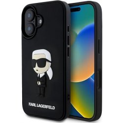 Karl Lagerfeld 3D Rubber Ikonik pro iPhone 16 Black KLHCP16S3DRKINK