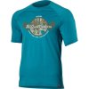 Pánské sportovní tričko Lasting pánské merino triko s tiskem LUCAS modré