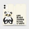 Pouzdro a kryt na mobilní telefon Apple Pouzdro Mobiwear parádní flip Apple iPhone 11 - M041S Panda - life is not always black and white