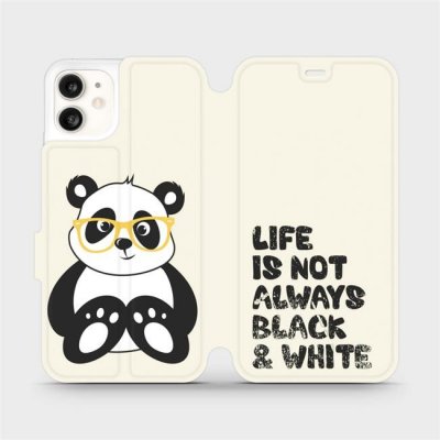 Pouzdro Mobiwear parádní flip Apple iPhone 11 - M041S Panda - life is not always black and white